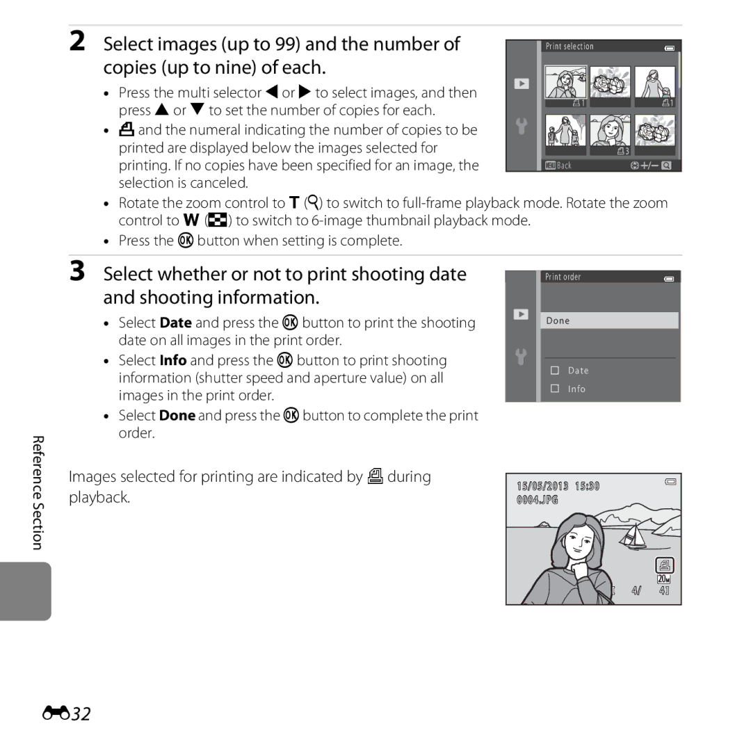 Nikon L28 Red, CT3A03 11 manual Select images up to 99 and the number, Copies up to nine of each, Shooting information, E32 