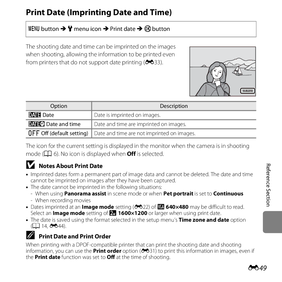 Nikon 6MN15911 03, CT3A03 11, L28 Black, L28 Red Print Date Imprinting Date and Time, E49, Print Date and Print Order 