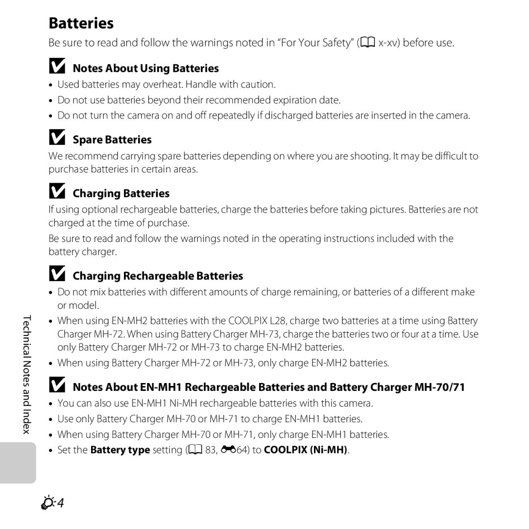 Nikon L28 Red, CT3A03 11, L28 Black, COOLPIXL28SIL Spare Batteries, Charging Batteries, Charging Rechargeable Batteries 