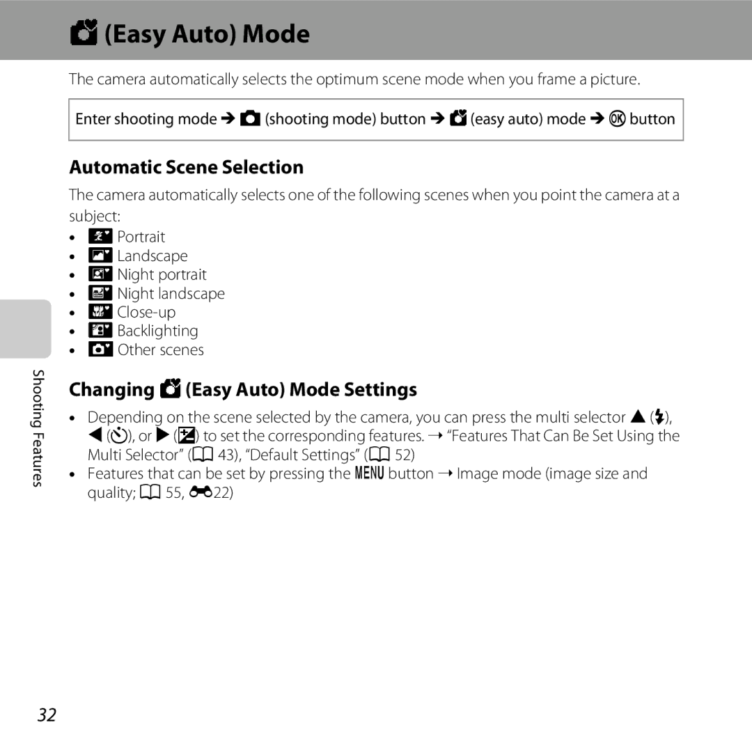 Nikon L28 Red, CT3A03 11, L28 Black, COOLPIXL28SIL manual Automatic Scene Selection, Changing GEasy Auto Mode Settings 