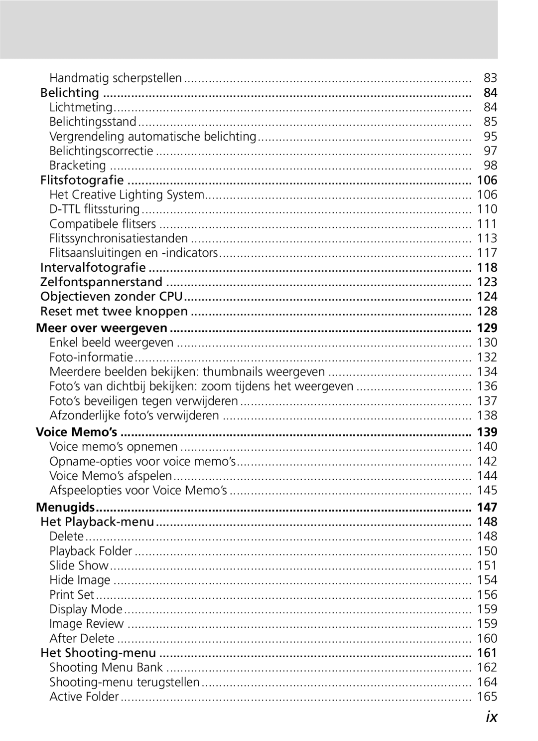 Nikon D2H manual 113, Enkel beeld weergeven 130 Foto-informatie 132, 134, 136, 137, 138, 145 