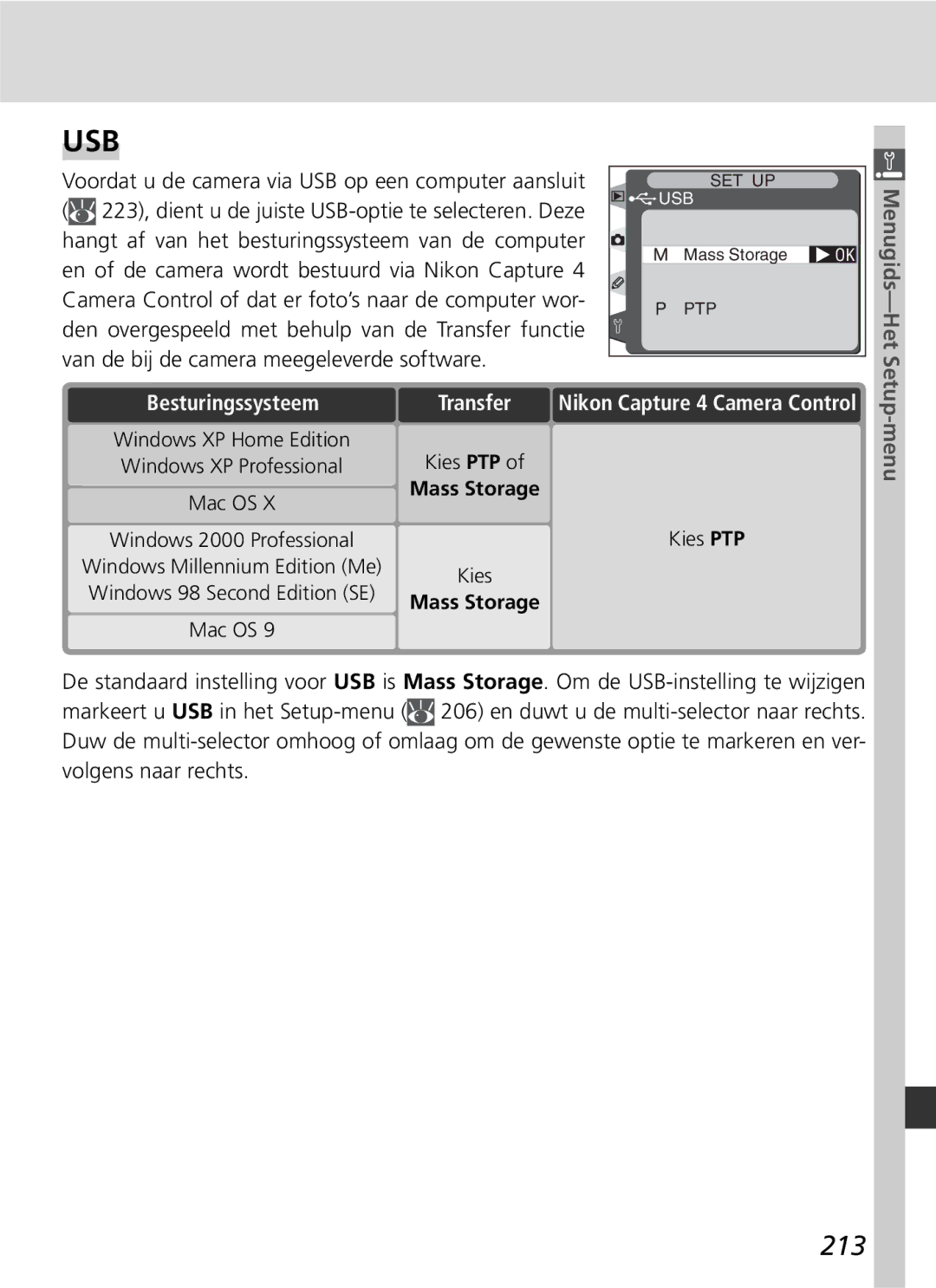 Nikon D2H manual Usb, 213 