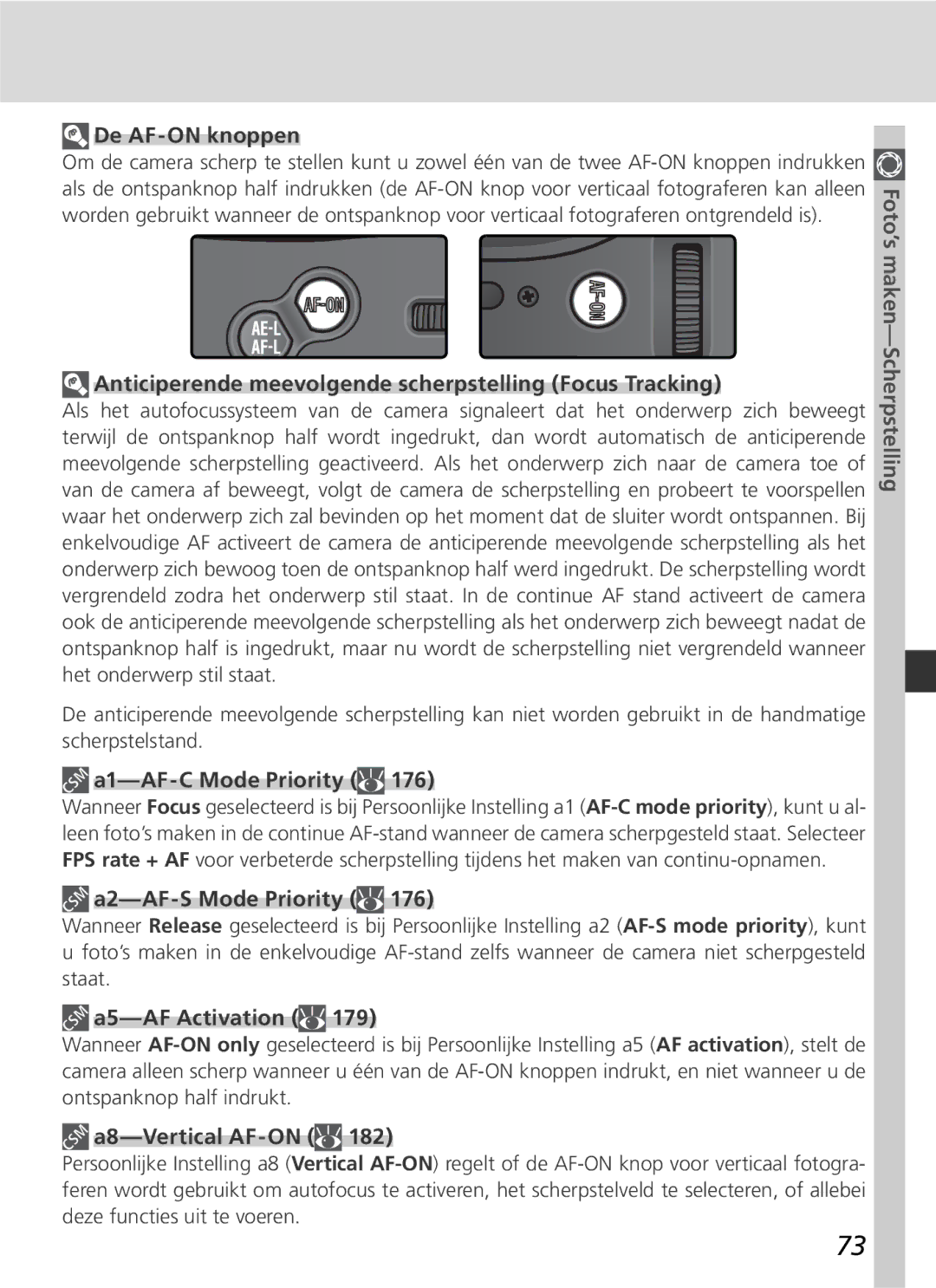 Nikon D2H manual Foto’s maken-Scherpstelling 