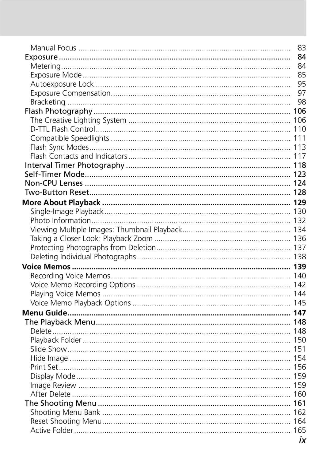 Nikon D2H manual 129, 139, 147 