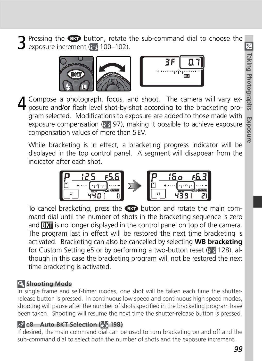 Nikon D2H manual Shooting Mode, E8-Auto BKT Selection 