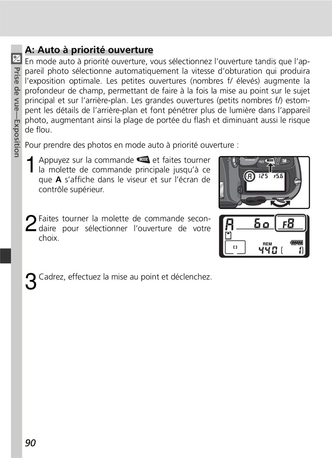 Nikon D2H manual Auto à priorité ouverture 