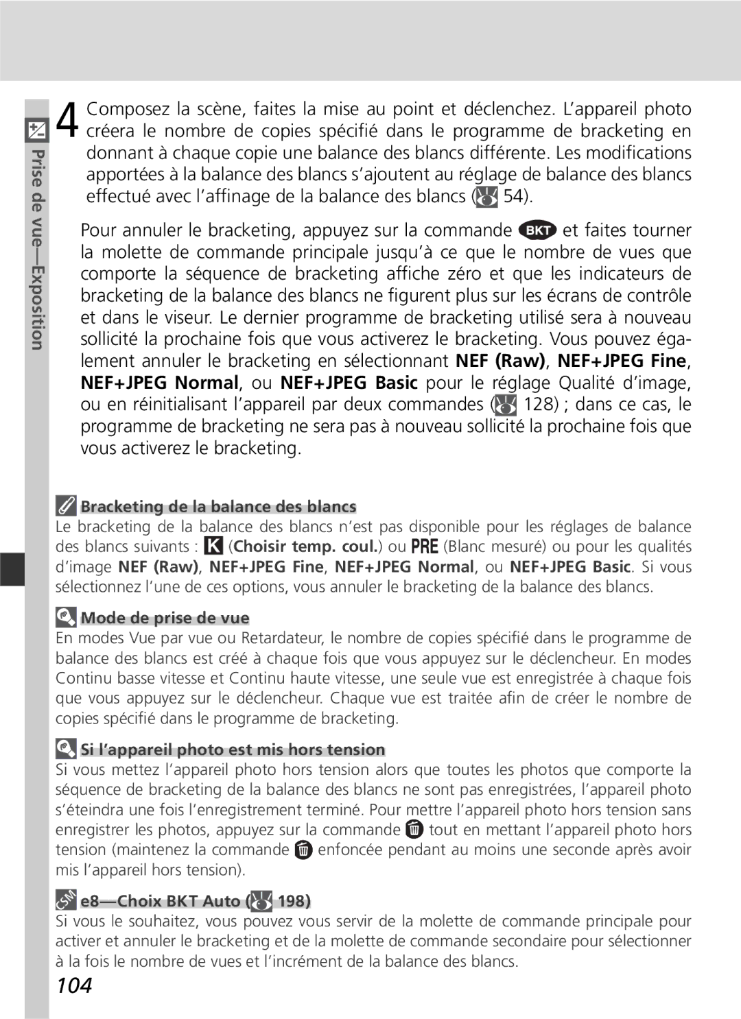 Nikon D2H manual 104, Si l’appareil photo est mis hors tension 