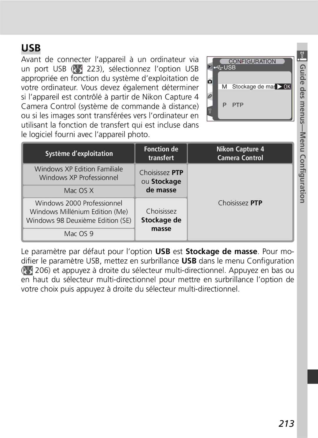 Nikon D2H manual Usb, 213 