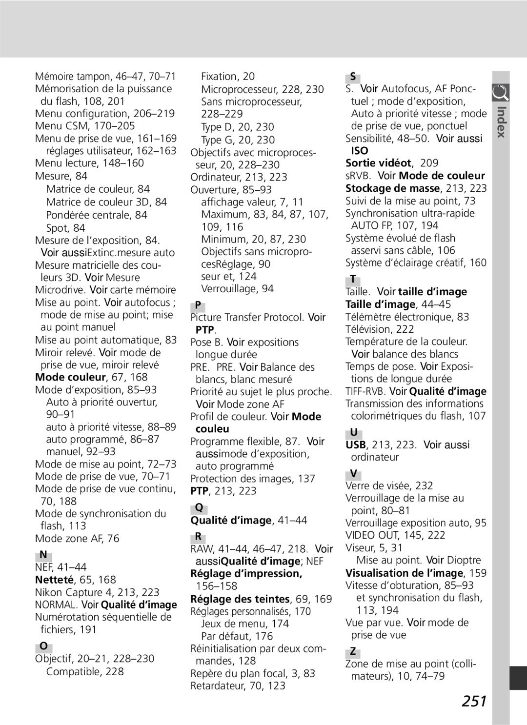 Nikon D2H manual 251, Aussi Qualité d’image NEF 