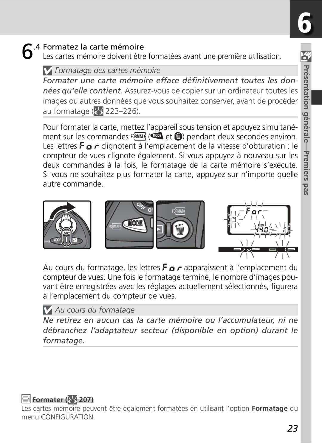 Nikon D2H manual Formater 