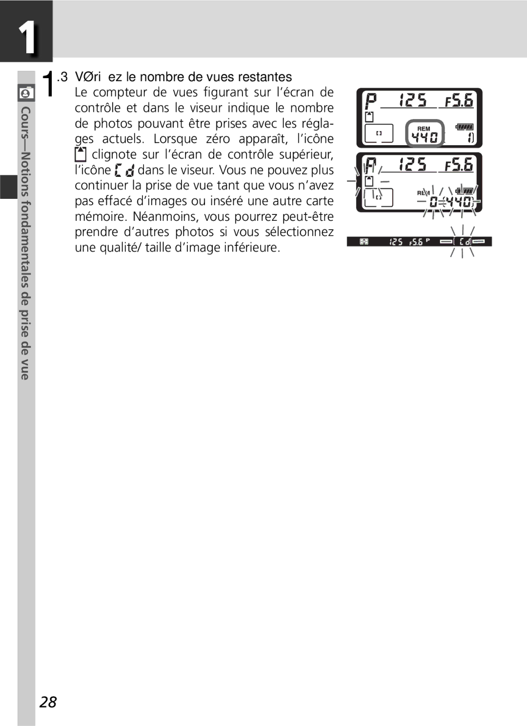 Nikon D2H manual Cours-Notions fondamentales de prise de vue 