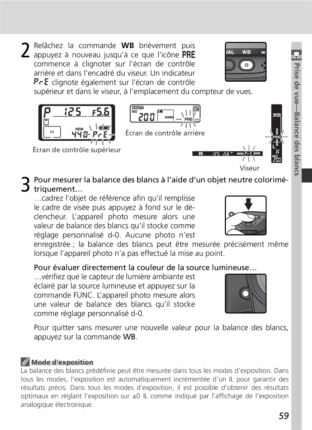 Nikon D2H manual Mode d’exposition 