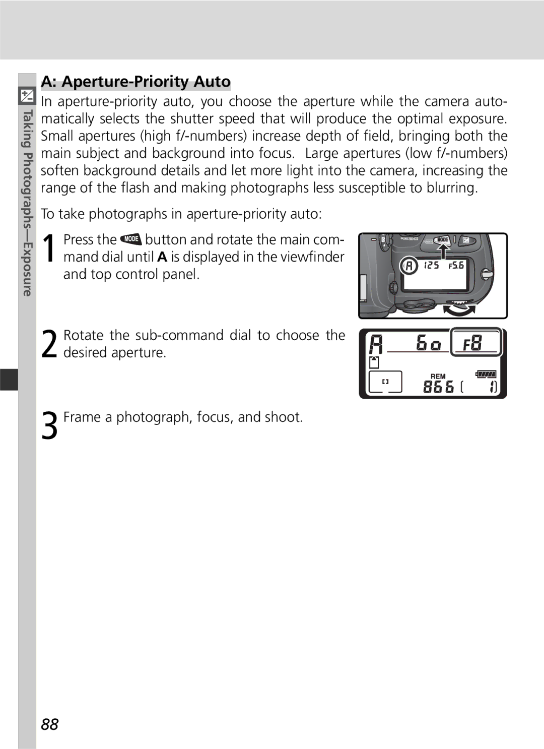 Nikon D2Hs manual Aperture-Priority Auto 