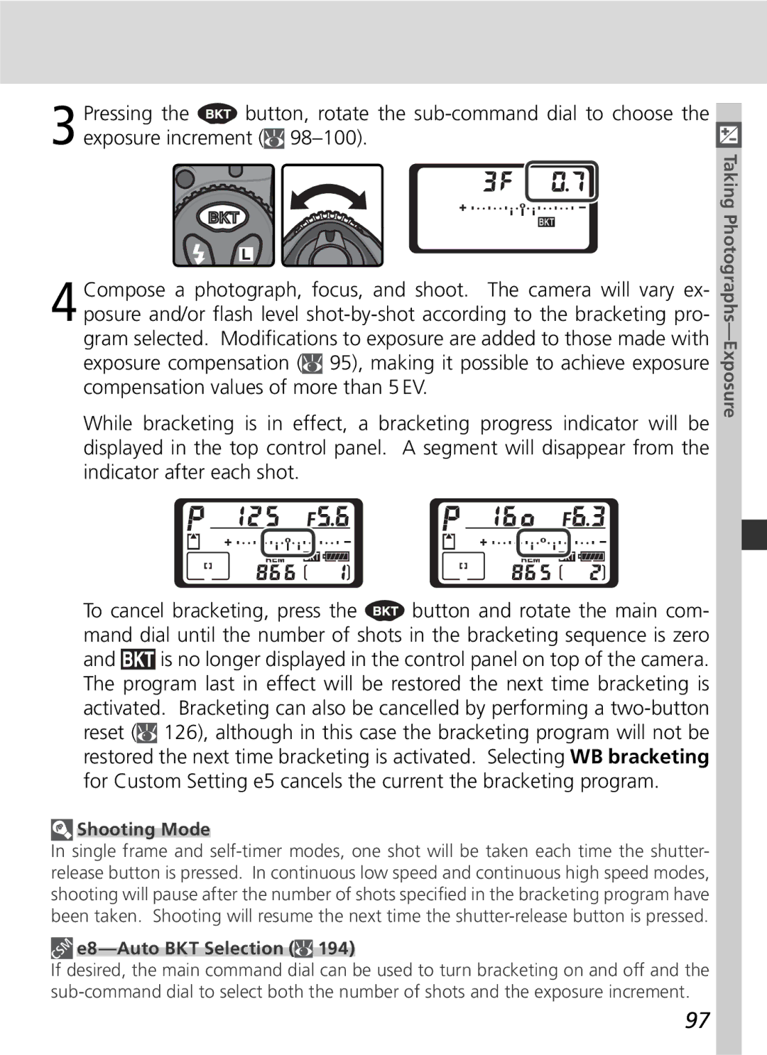 Nikon D2Hs manual Shooting Mode, E8-Auto BKT Selection 