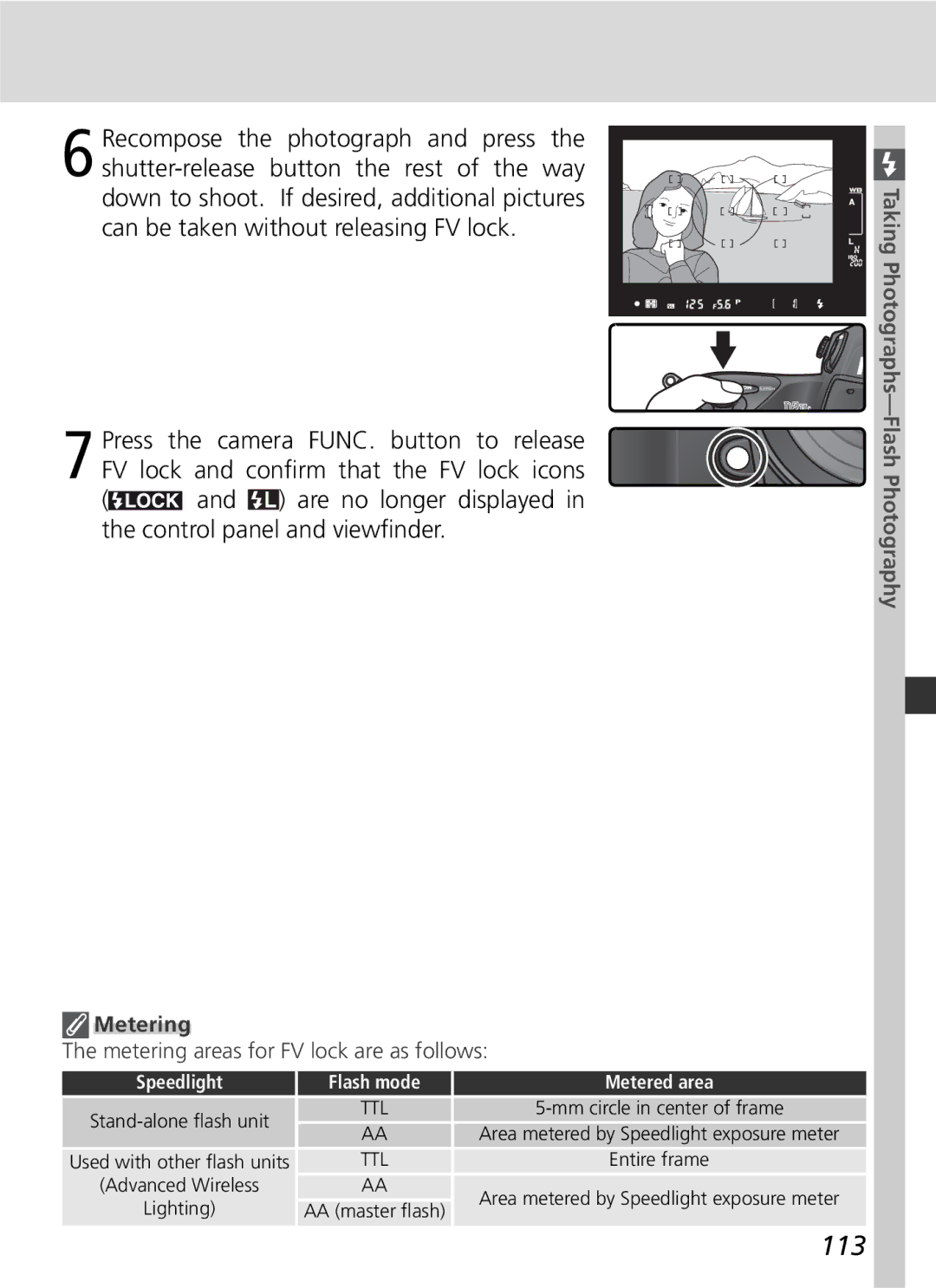 Nikon D2Hs manual 113, Are no longer displayed in the control panel and viewﬁnder, Metering 