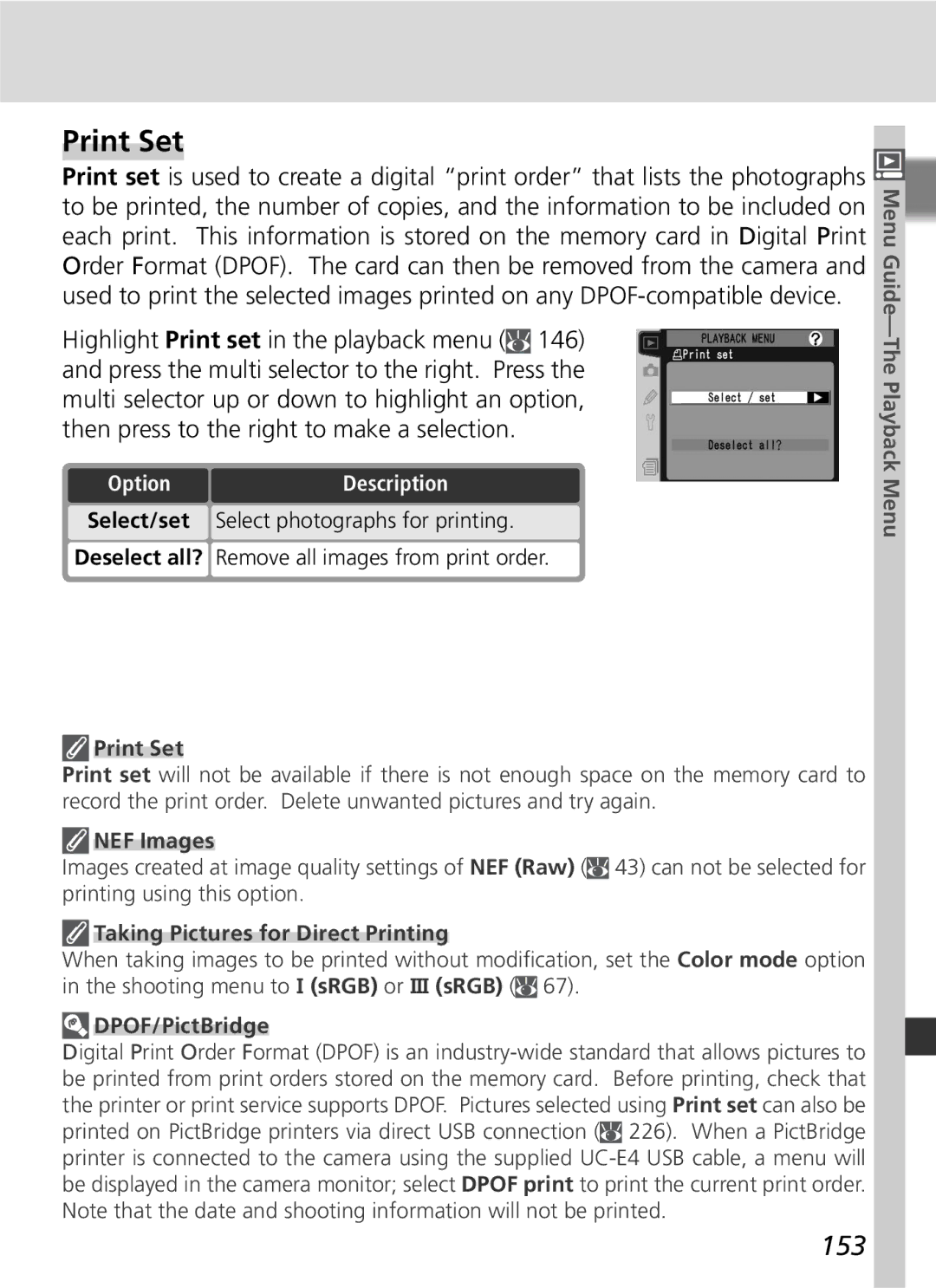 Nikon D2Hs manual Print Set, 153 