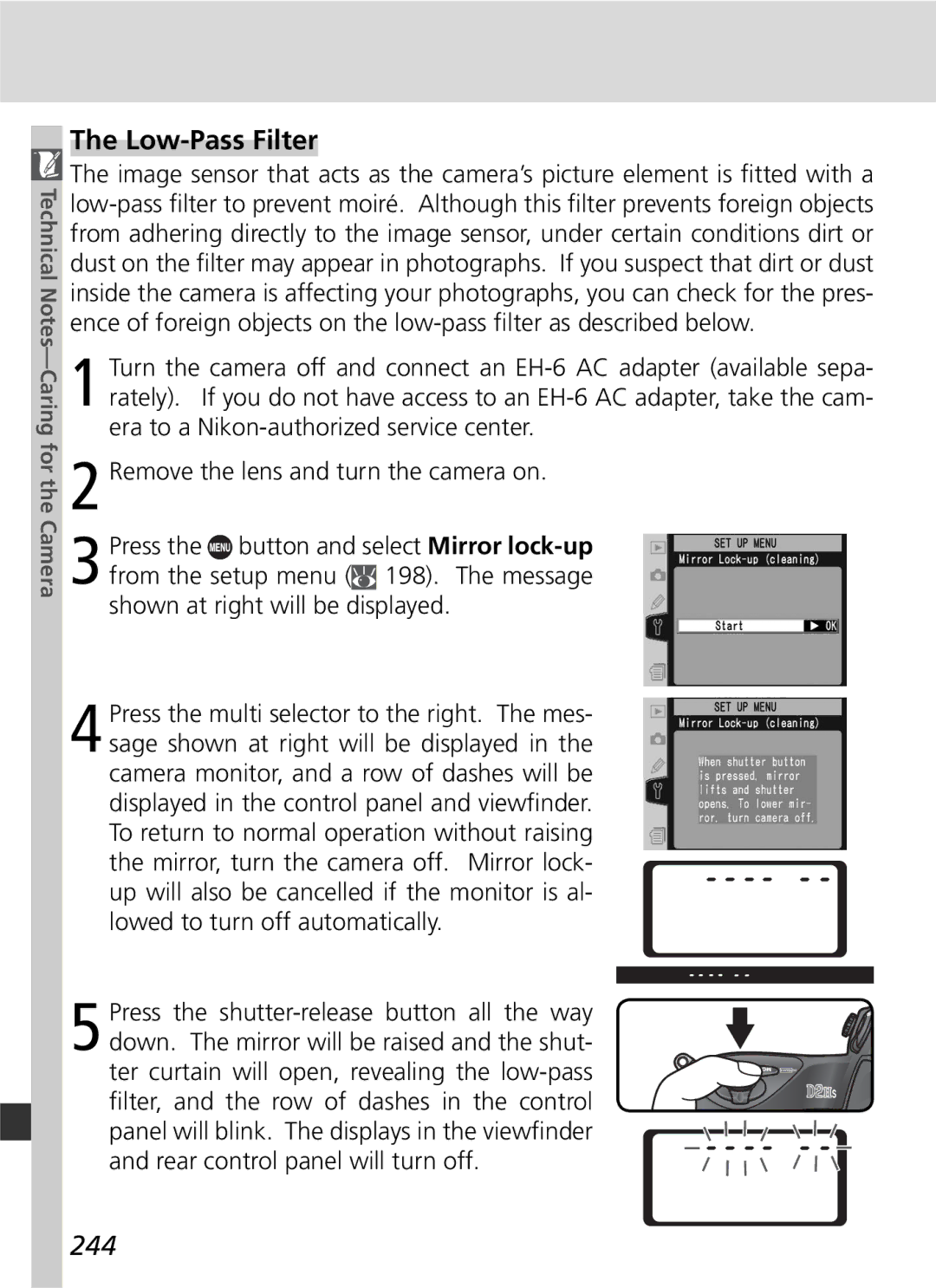 Nikon D2Hs manual Low-Pass Filter, 244 