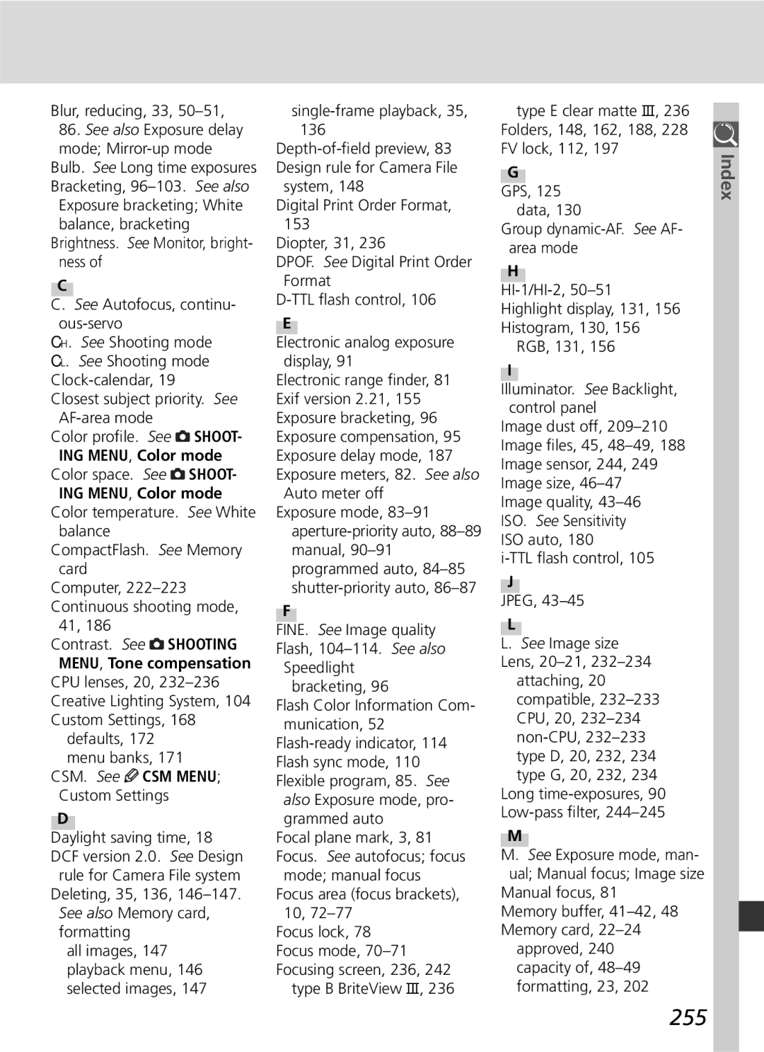 Nikon D2Hs manual 255 