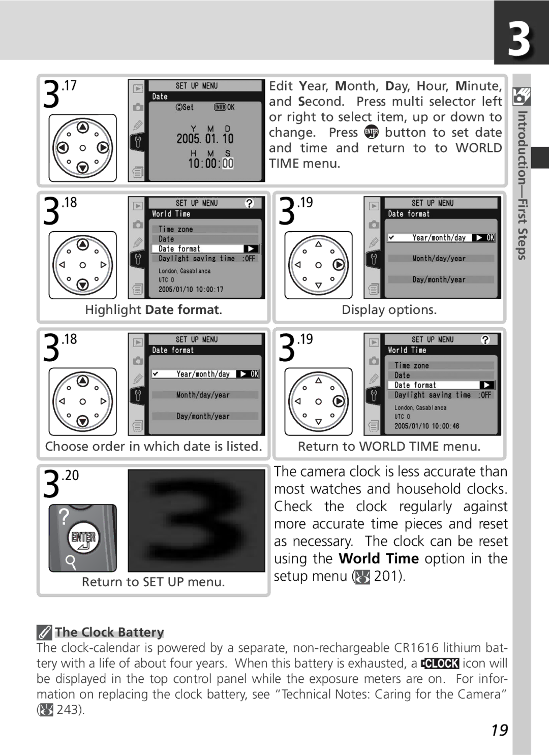 Nikon D2Hs manual Clock Battery 