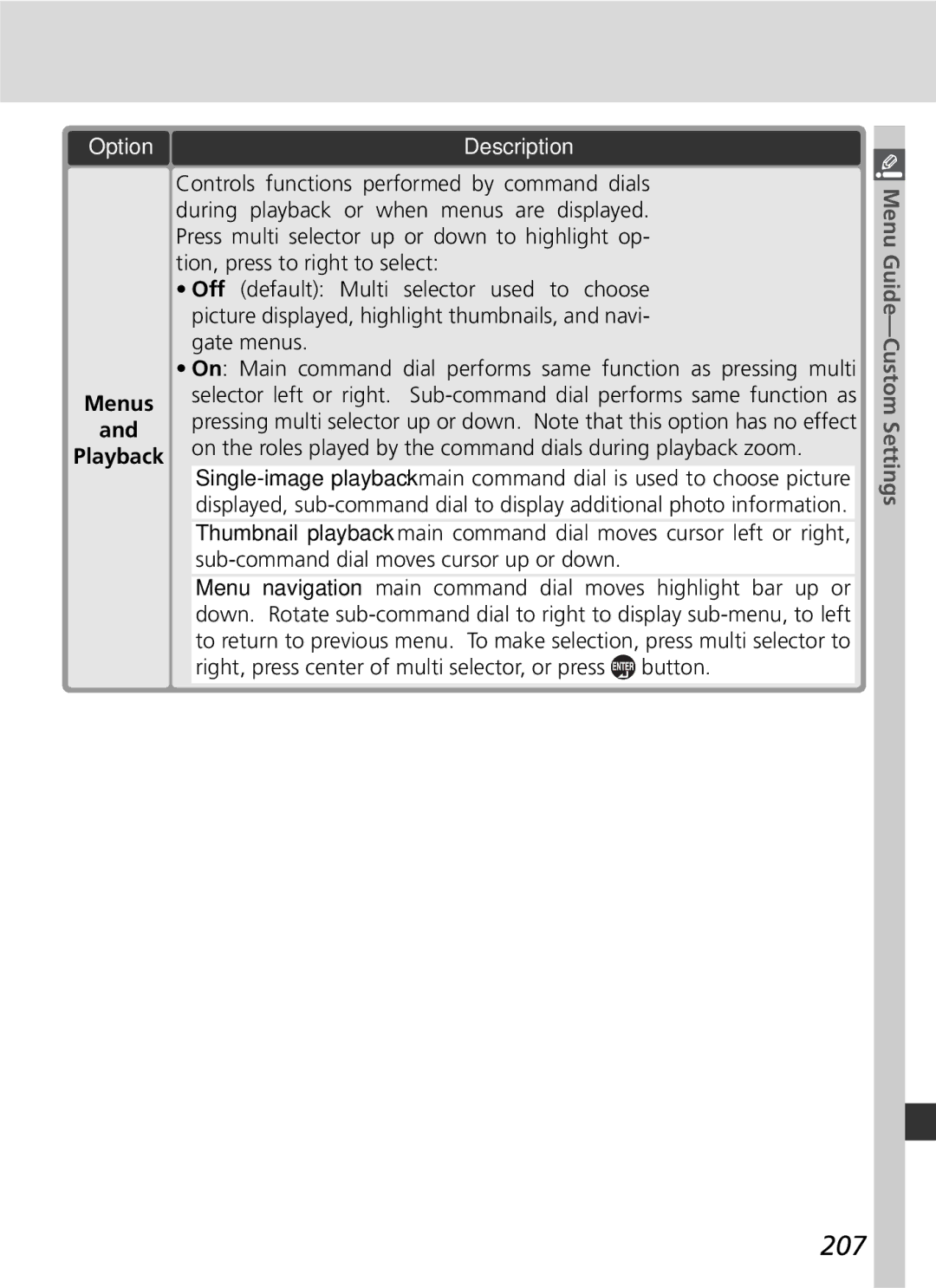 Nikon D2x manual 207, Menus Playback 