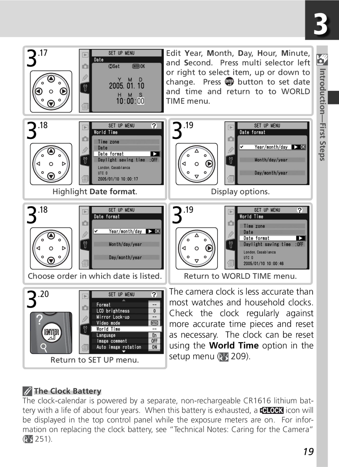 Nikon D2x manual Clock Battery 