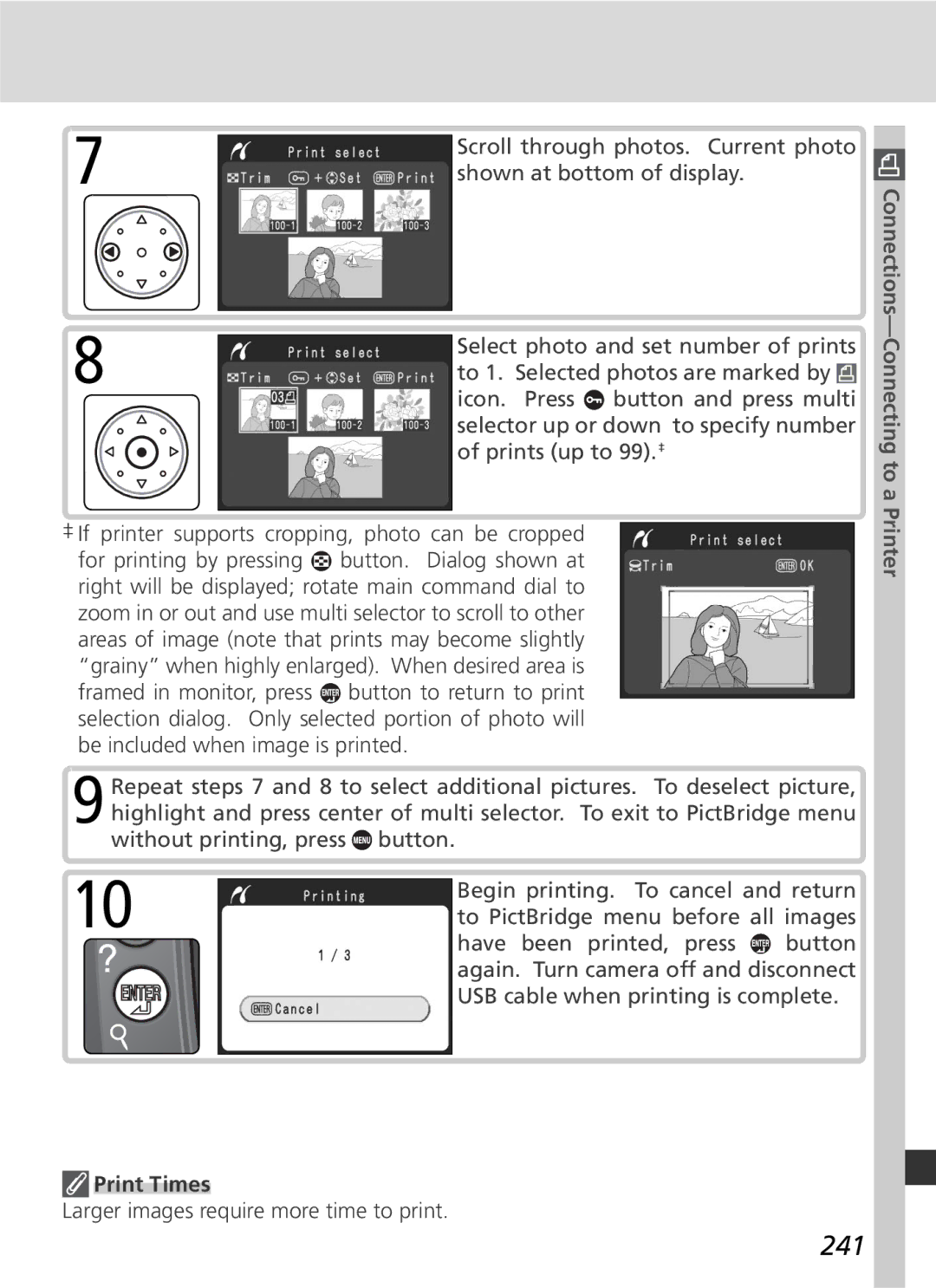 Nikon D2Xs manual 241, Print Times 