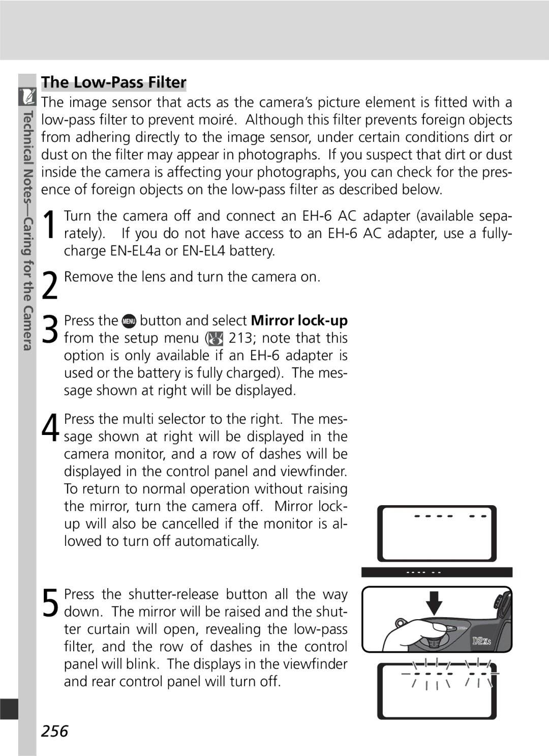 Nikon D2Xs manual Low-Pass Filter, 256 