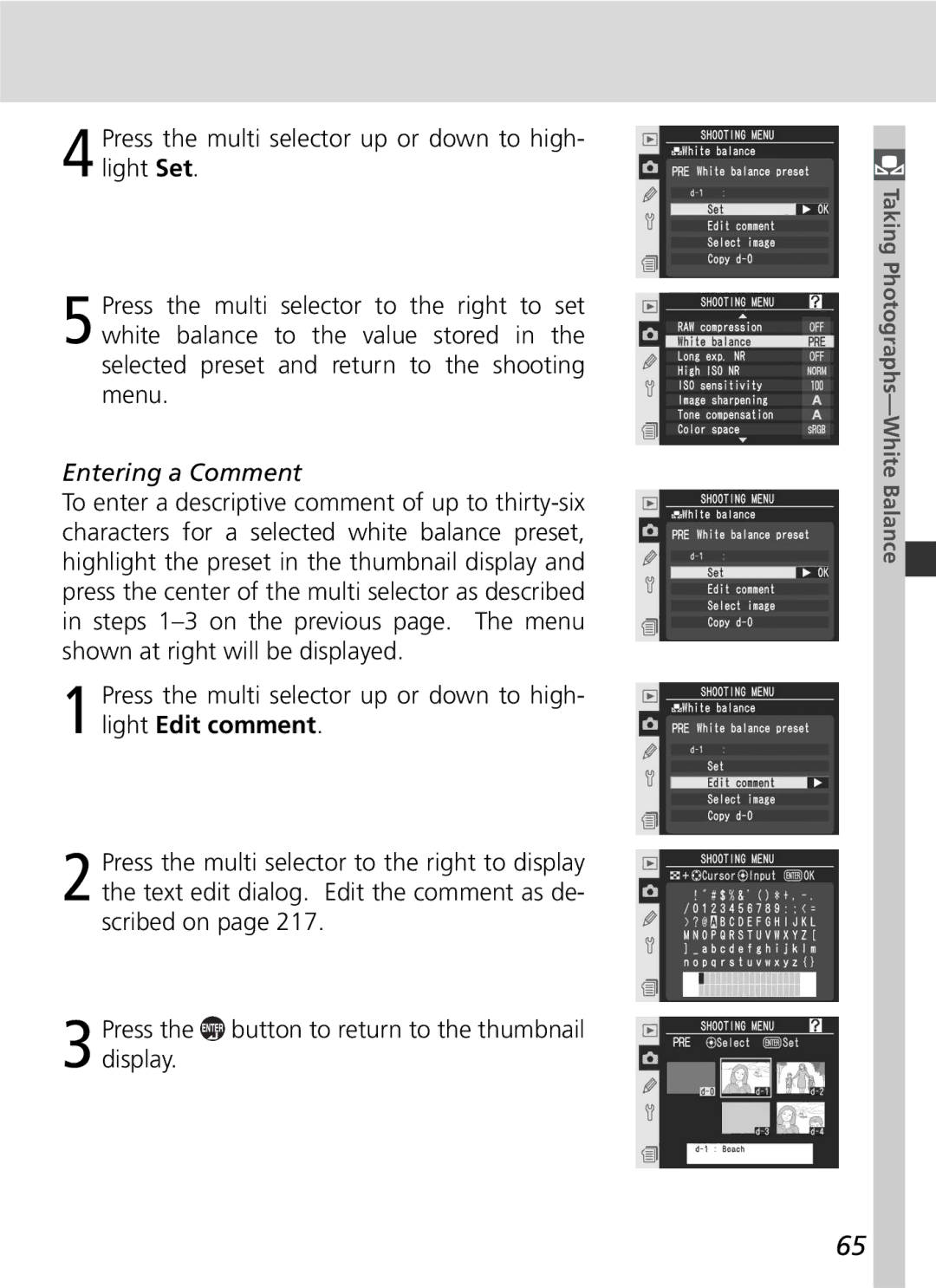 Nikon D2Xs manual Entering a Comment 