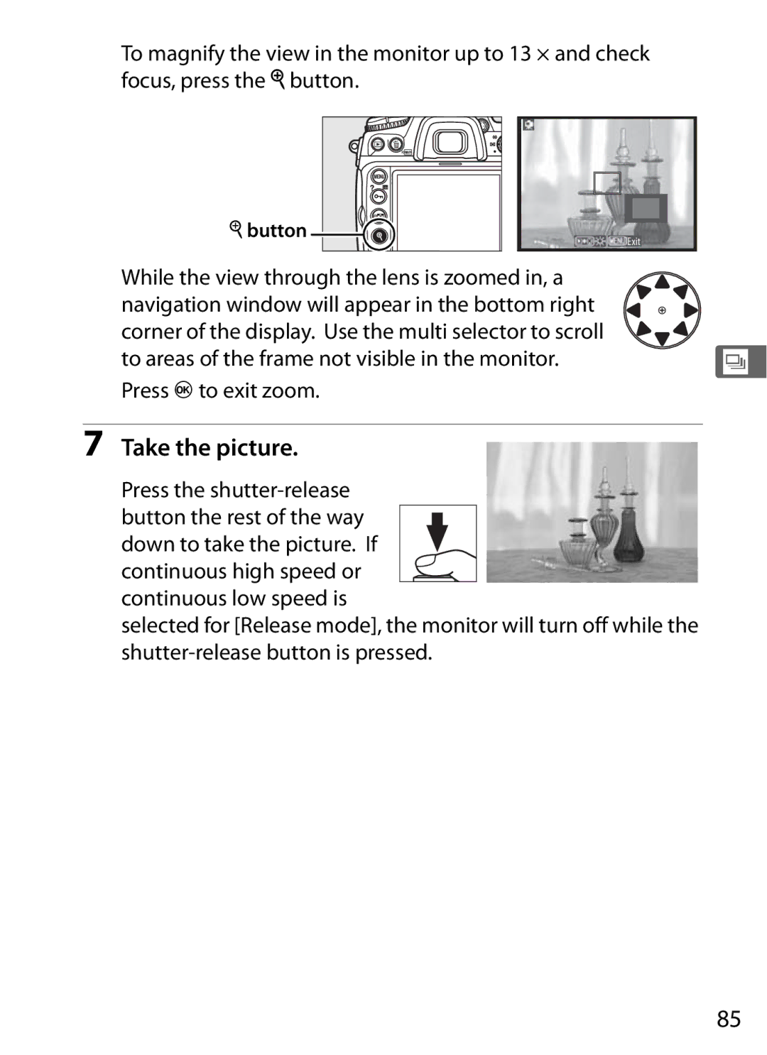 Nikon D300OUTFIT, D300BODY, 920162 user manual Take the picture, Xbutton 