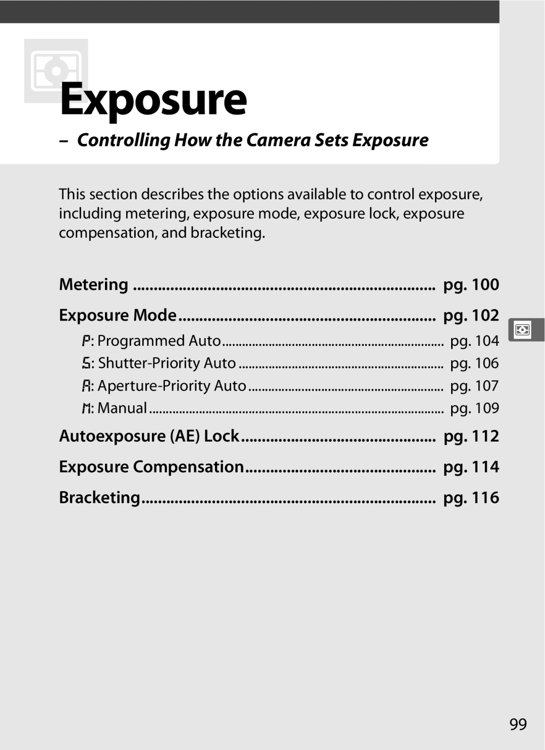 Nikon 920162, D300OUTFIT, D300BODY user manual Controlling How the Camera Sets Exposure, Metering Exposure Mode 