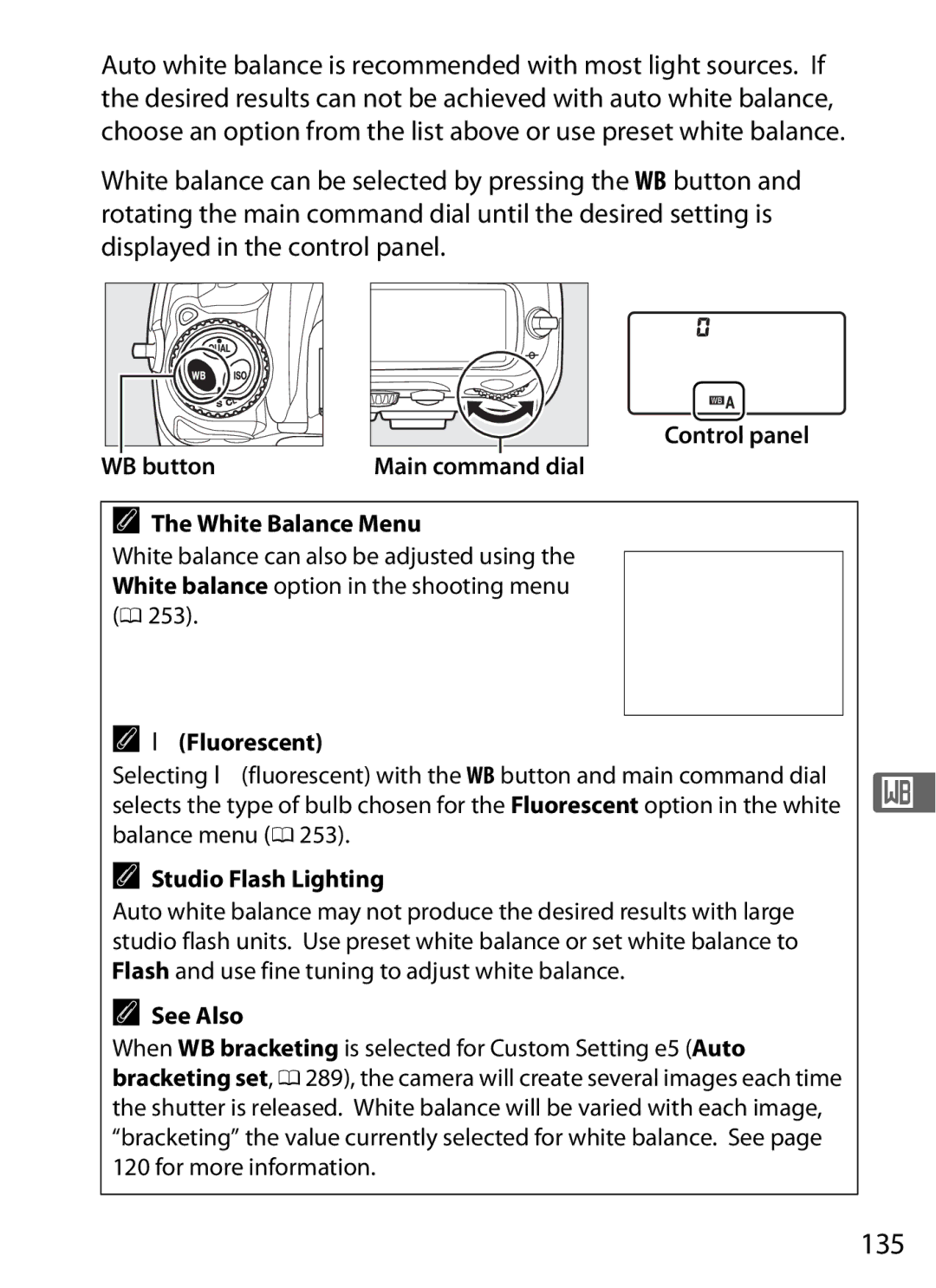 Nikon D300S (Body Only), D300s 135, Control panel WB button, White Balance Menu, IFluorescent, Studio Flash Lighting 