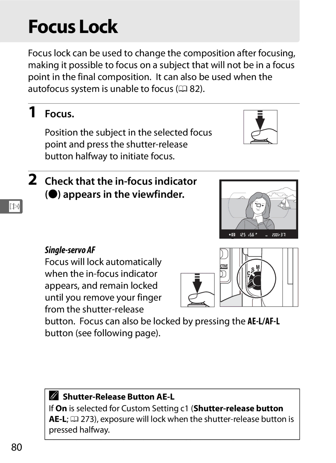 Nikon D300s manual Focus Lock, Shutter-Release Button AE-L 