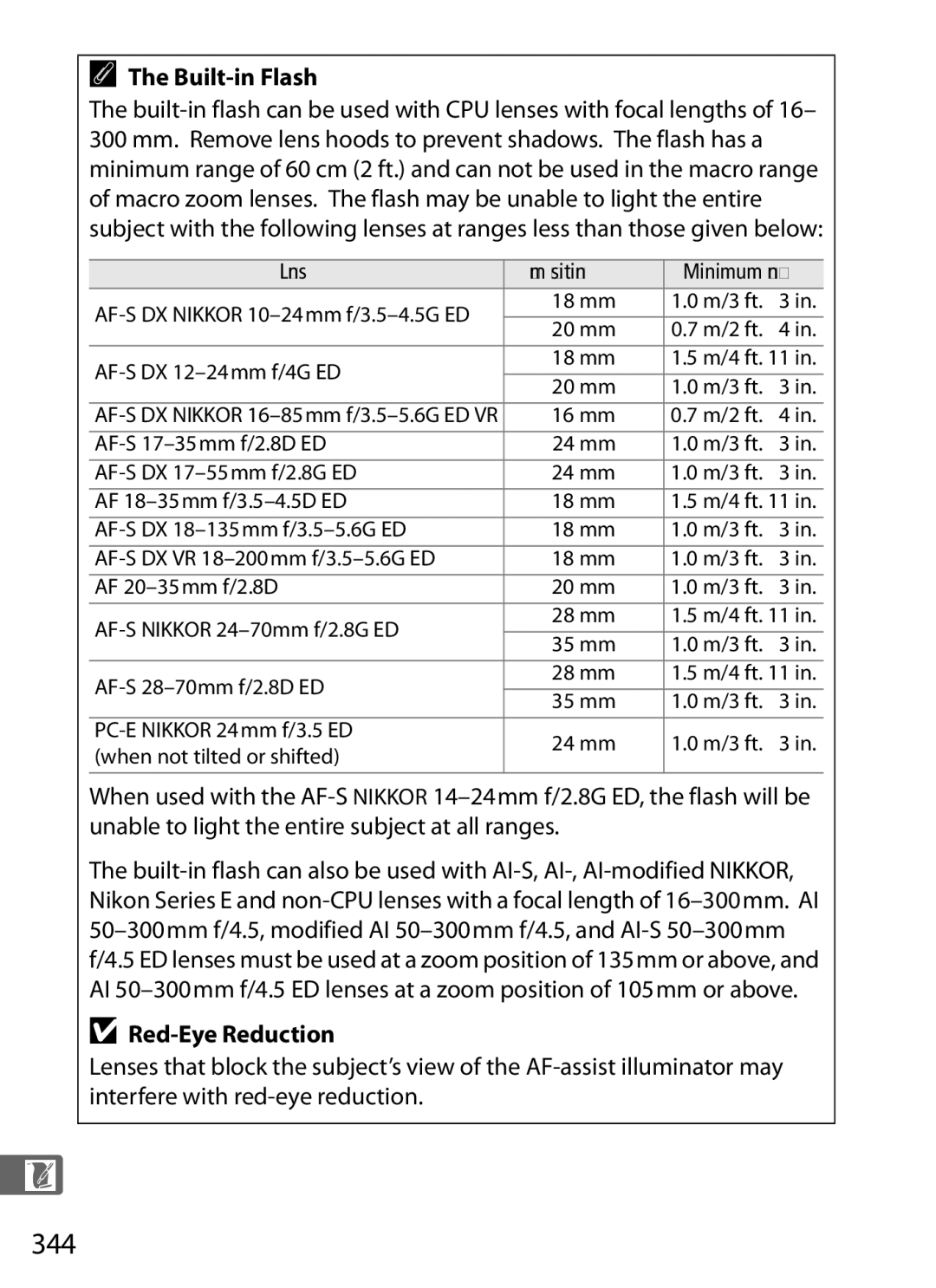 Nikon D300s manual 344, Red-Eye Reduction, Lens 