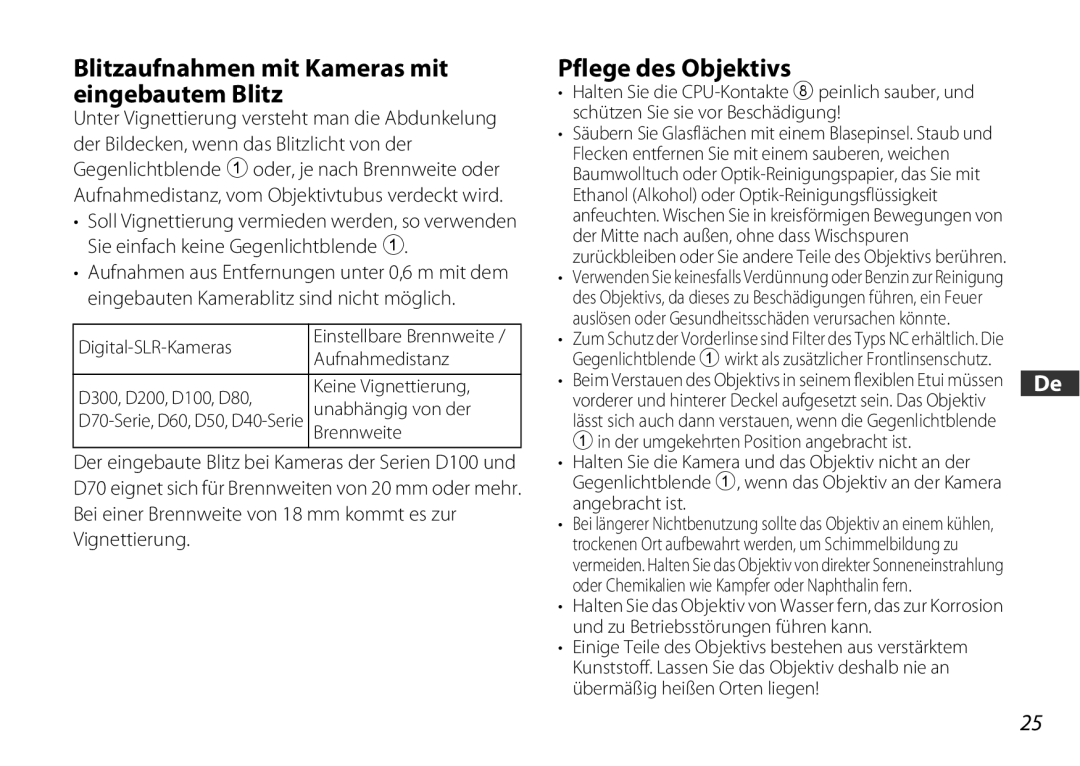 Nikon D3200 Black Blitzaufnahmen mit Kameras mit eingebautem Blitz, Pflege des Objektivs, Digital-SLR-Kameras, Brennweite 