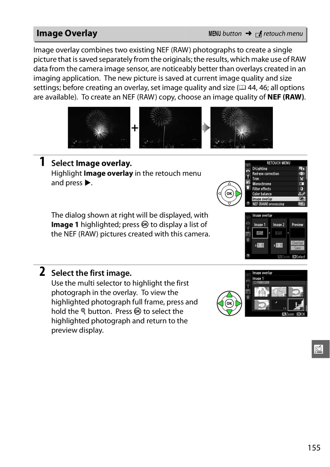 Nikon D3200BOXKIT, D3200LENS, D3200 (1855mm Kit) Red, 25496 Image Overlay, Select Image overlay, Select the first image, 155 