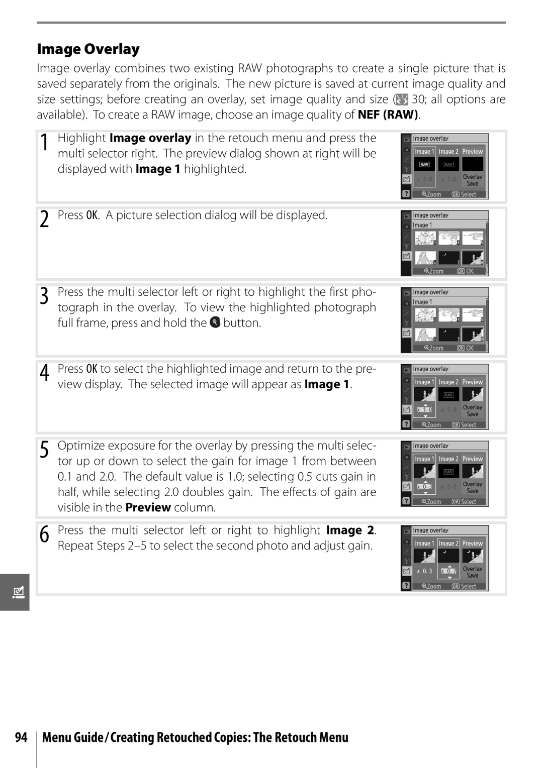 Nikon D40 manual Image Overlay 