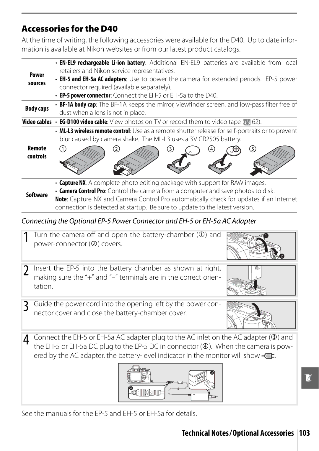 Nikon manual Accessories for the D40, Remote Controls 