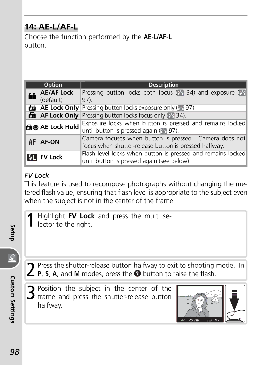 Nikon D50 manual Ae-L/Af-L, FV Lock 