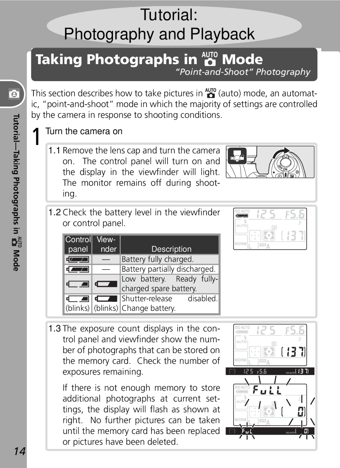 Nikon D50 manual Tutorial-Taking Photographs in Mode, Description 