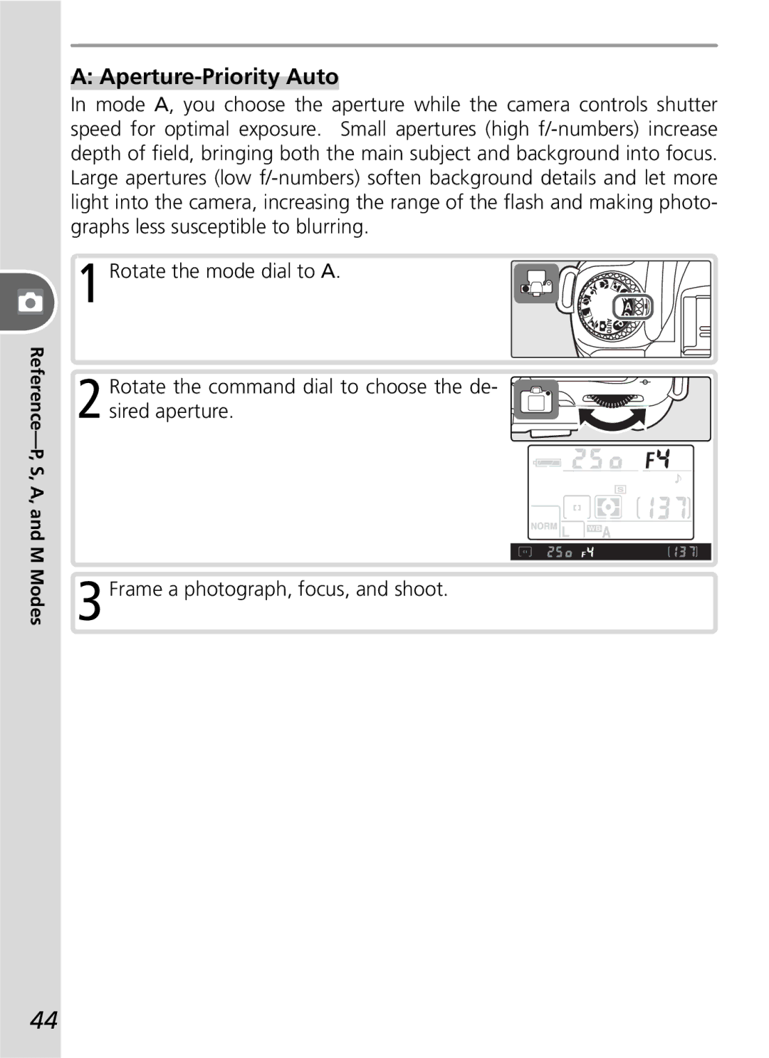 Nikon D50 manual Aperture-Priority Auto 