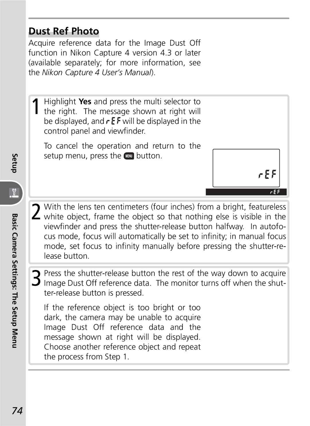 Nikon D50 manual Dust Ref Photo 