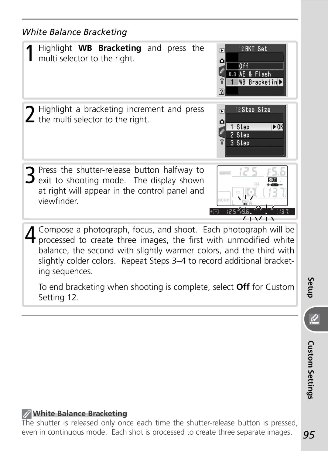 Nikon D50 manual White Balance Bracketing 