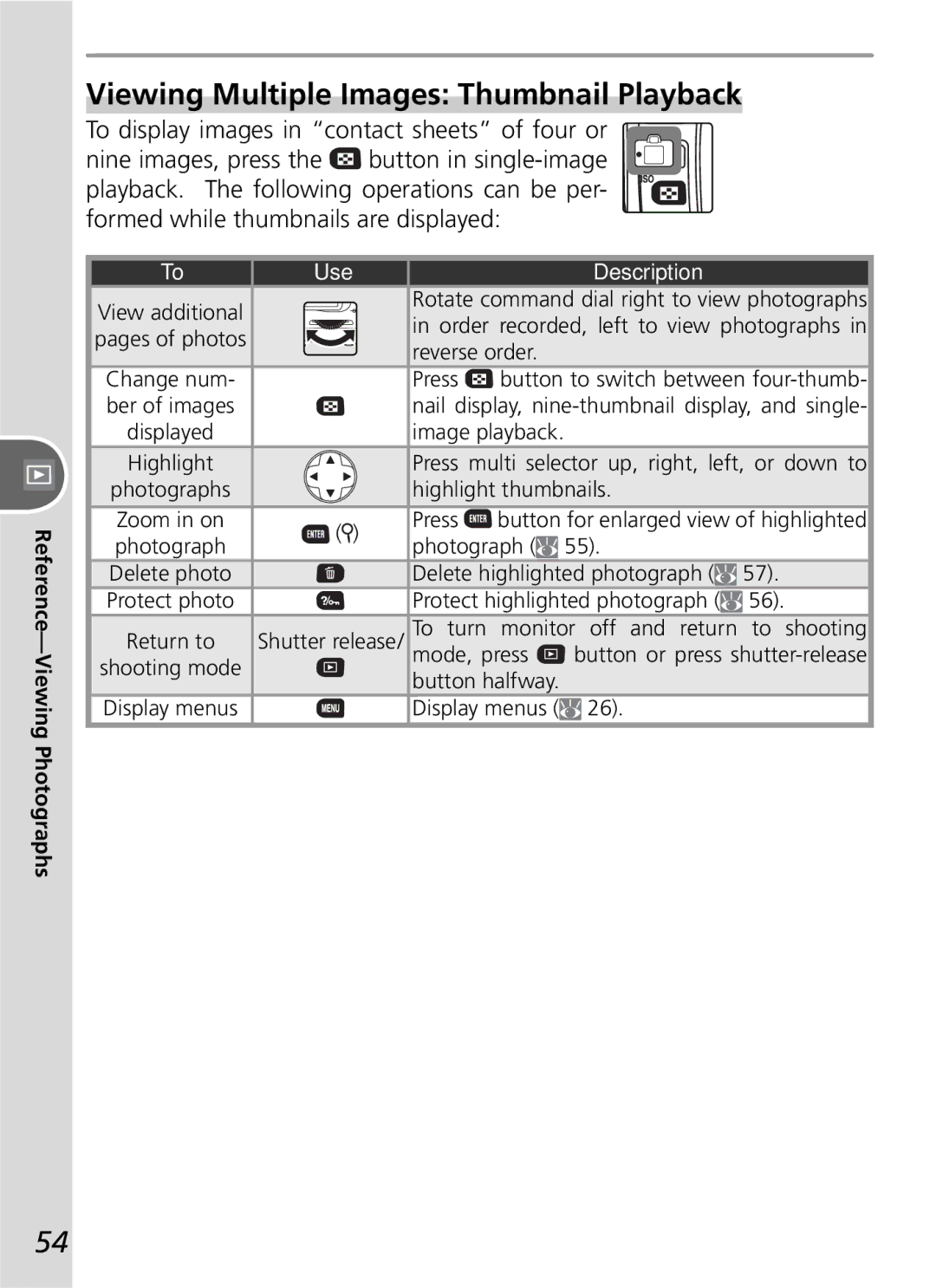 Nikon D50 manual Viewing Multiple Images Thumbnail Playback 