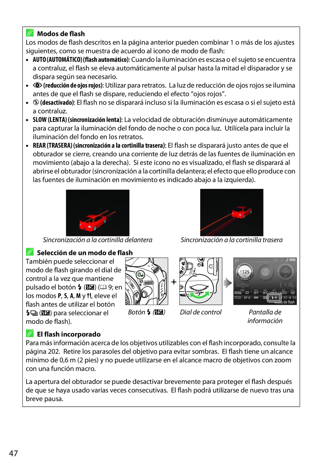Nikon D5200 manual Modos de flash, Selección de un modo de flash 