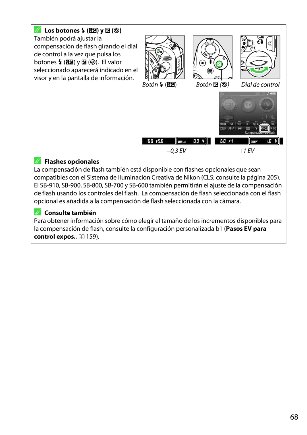 Nikon D5200 manual Los botones M Y y E N, Flashes opcionales 