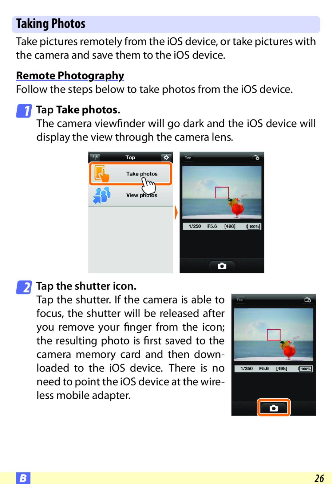 Nikon S6500, D600, SS200, S9500, COOLPIX:PS20, S6600, P330, AW110 user manual Taking Photos 