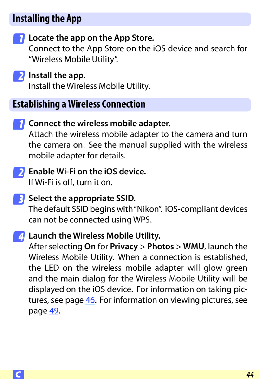 Nikon COOLPIX:PS20, D600, SS200, S6500, S9500, S6600, P330, AW110 user manual Installing the App 