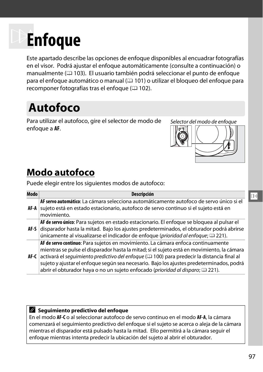 Nikon D600 manual Autofoco, Modo autofoco, Puede elegir entre los siguientes modos de autofoco, Movimiento 