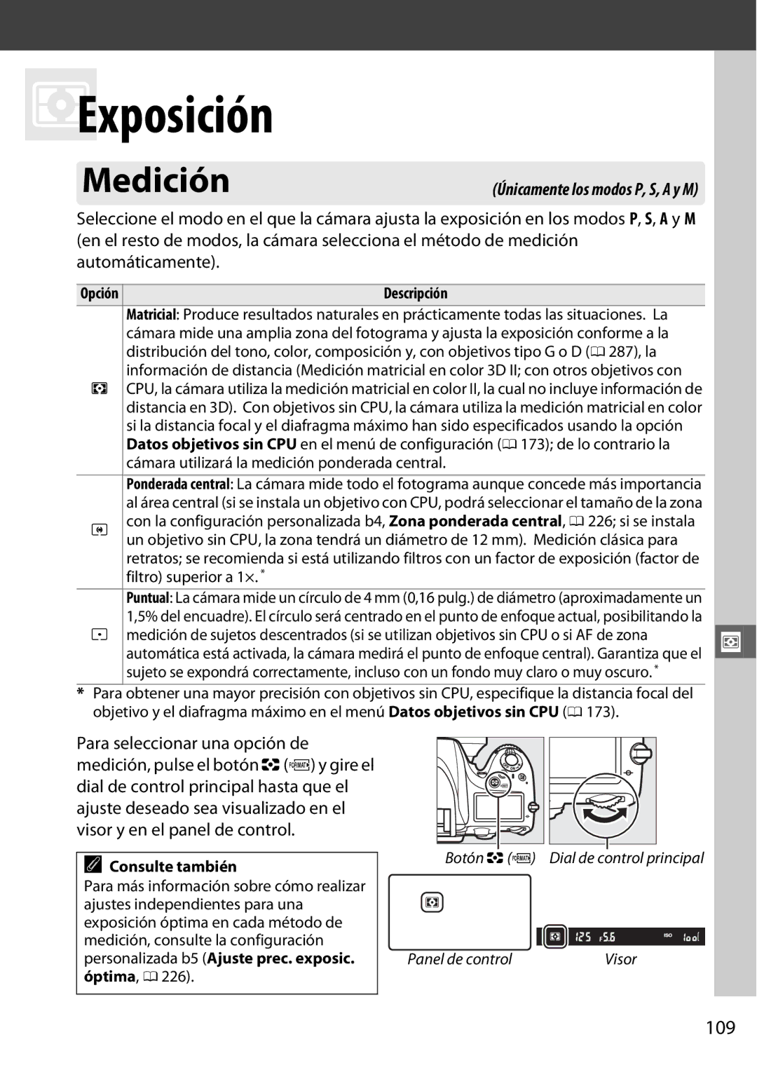 Nikon D600 manual Exposición, 109 