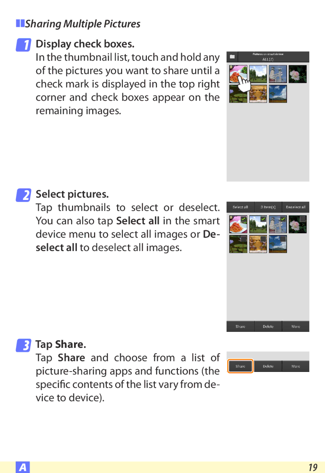 Nikon D600 user manual Display check boxes, Select pictures 